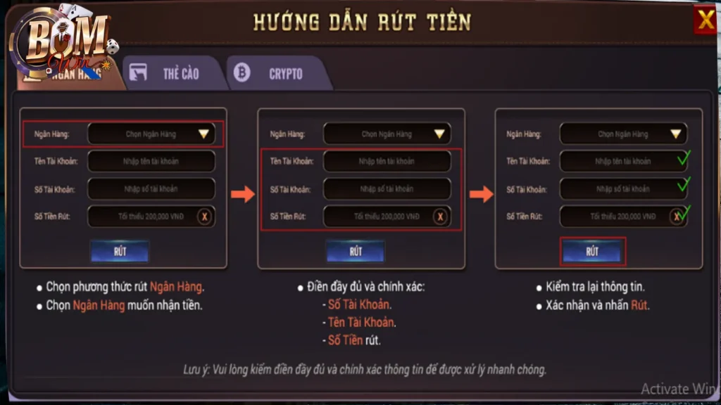 Rút Tiền BomWin – Giao Dịch Tối Ưu Chỉ Trong 5 Phút 1 Rút tiền BomWin – Kênh giao dịch 5* về mọi yếu tố