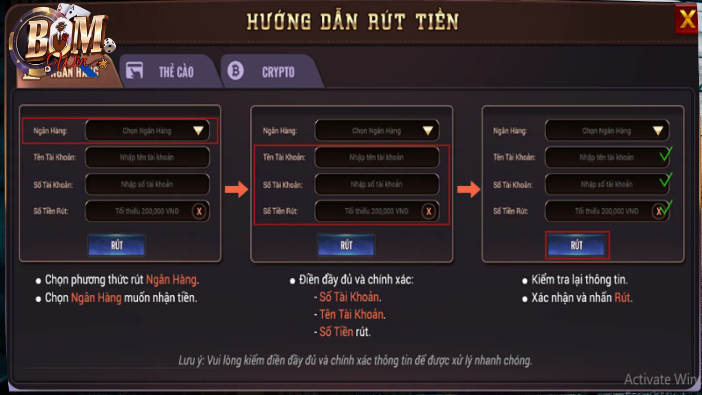 Rút Tiền BomWin – Giao Dịch Tối Ưu Chỉ Trong 5 Phút 2 Rút tiền BomWin – Kênh giao dịch 5* về mọi yếu tố